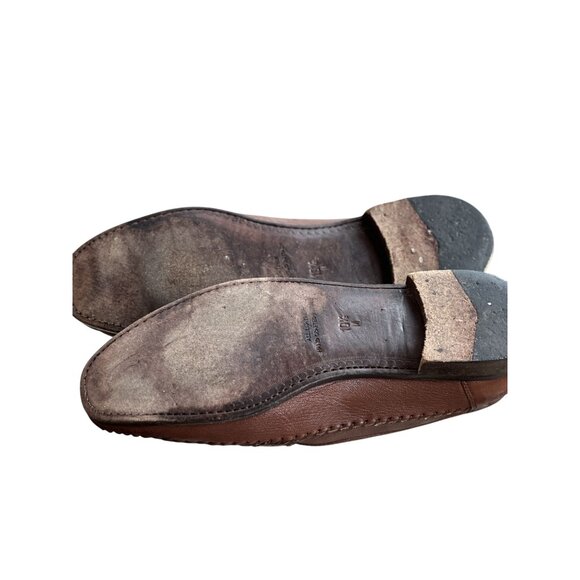 Pair of Brown Zelli Italian made Mens Croc Leather Print Loafers Shoes with Tass